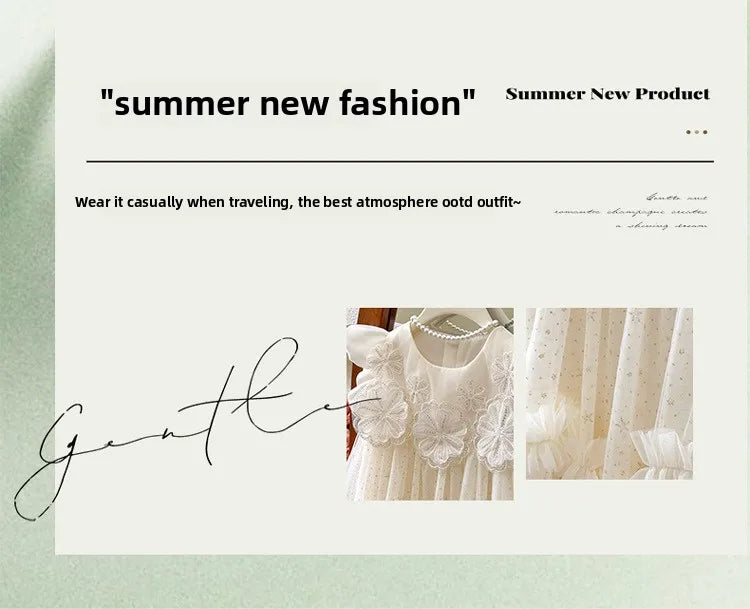 Girls' Summer Dress 2025 New Children's Internet Famous Princess Dress, Girls' Summer Super Fairy Mesh Dress
