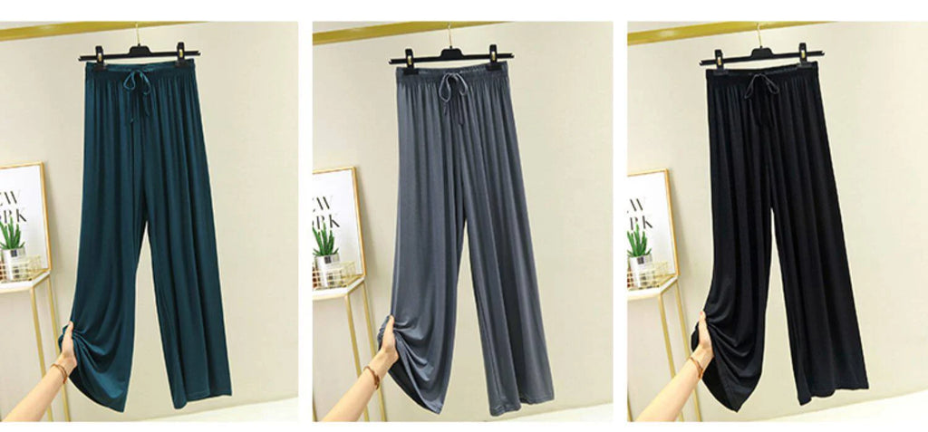 VGVFHZY Women's Wide Leg Pants High Waist Casual Loose Ice Silk
