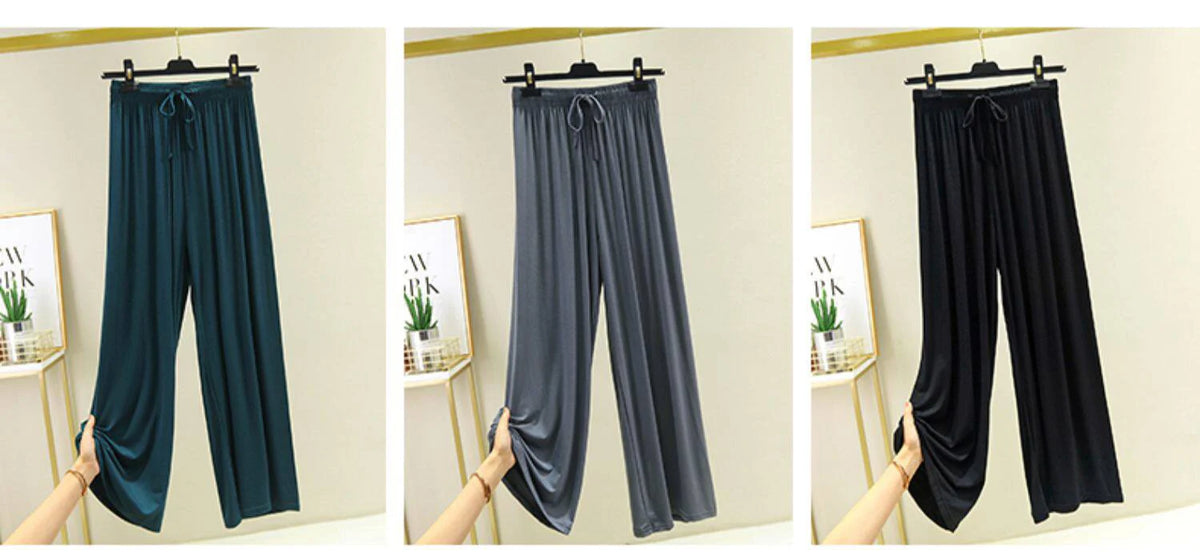 VGVFHZY Women's Wide Leg Pants High Waist Casual Loose Ice Silk
