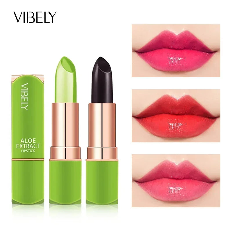 Aloe Vera Temperature Color Changing Lipstick Moisturizing Jelly Lip Balm Long Lasting Nourishing PH Reactive Lip Gloss Lip Care