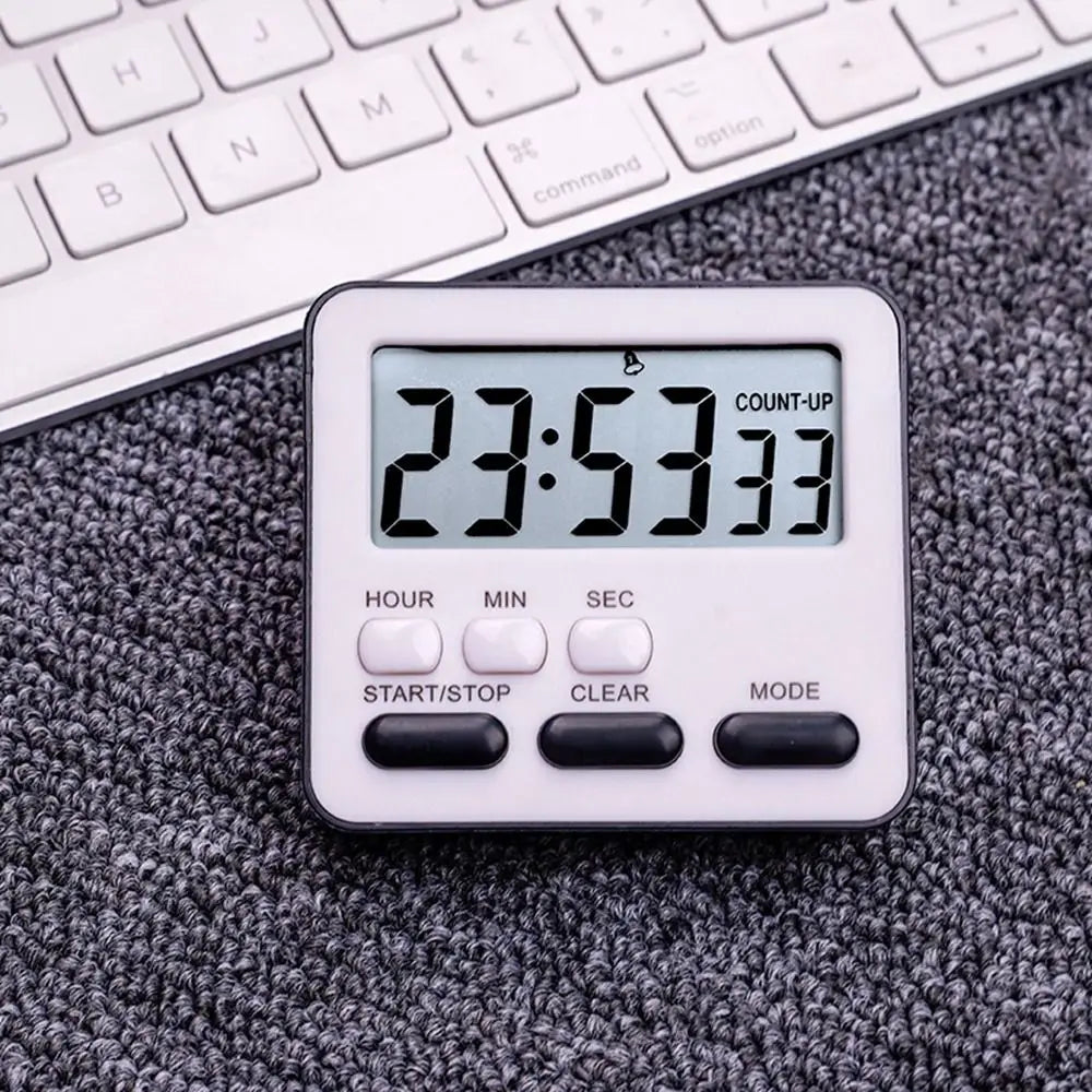 Kitchen Timer and Stopwatch with Flashing Light Alarm
