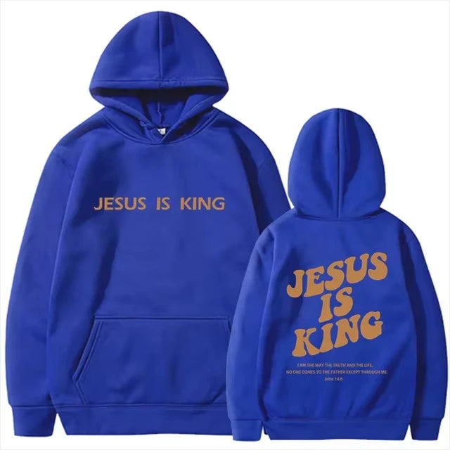 Jesus Is King Hoodie - Unisex Harajuku Pullover Sweatshirt