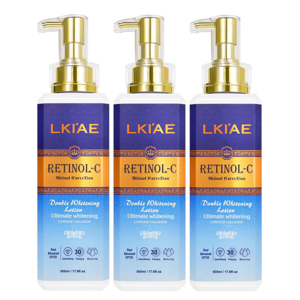 LKIAE Advanced Retinol Double Whitening Skin Care Set, Deeply Moisturizing, Clean Skin, Reduce Wrinkles, Stains, Dark Spots