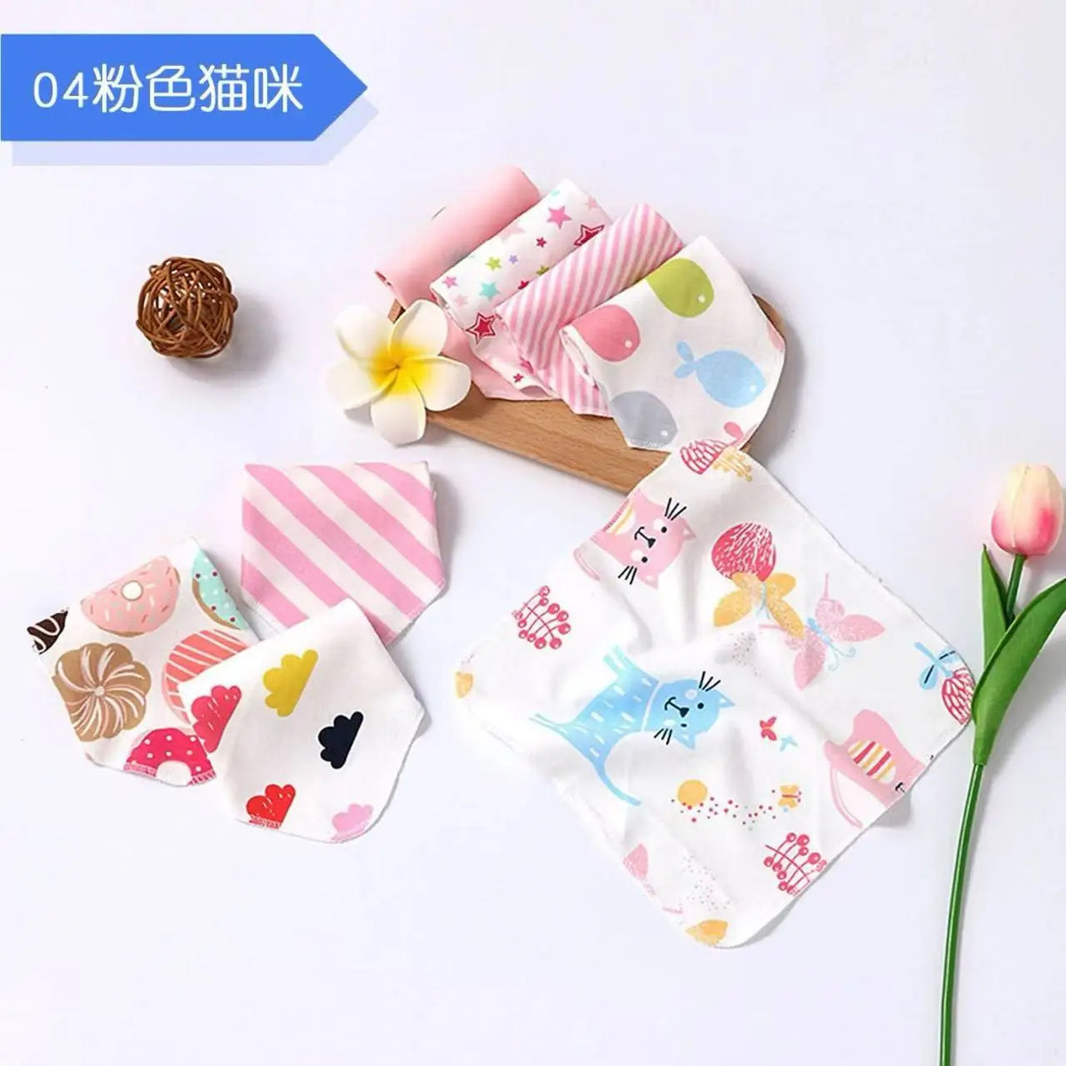 8-Piece Newborn Baby Cotton Washcloth and Towel Set