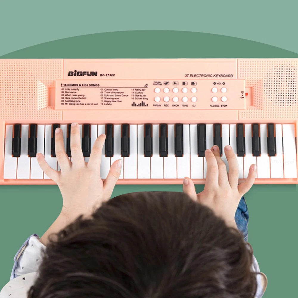 37 Keys Electronic Piano Keyboards with Microphone Rechargeable Education Toys Musical Instrument Gifts for Boys Girls