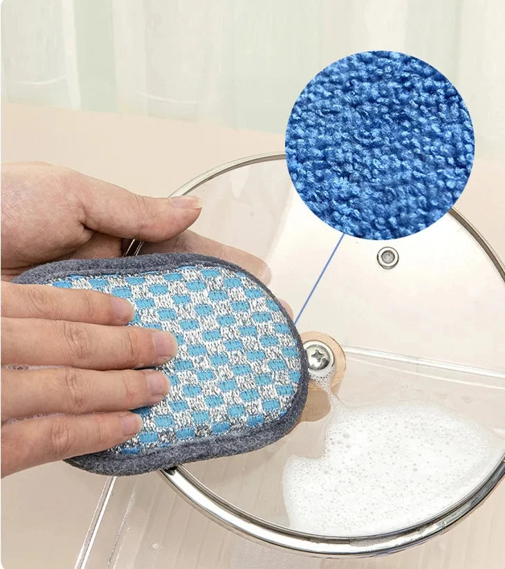 Esponja de limpieza de cocina, esponja de doble cara, estropajos para lavar platos, estropajo, paño de cocina, herramientas de limpieza de cocina
