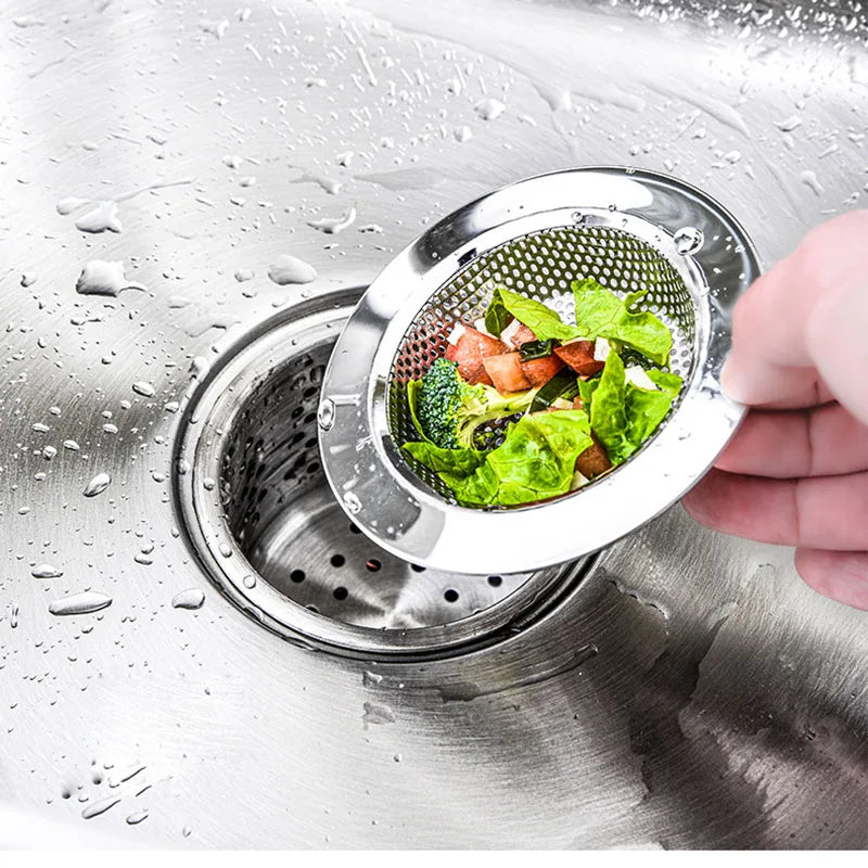 2 Pcs Kitchen Sink Strainer，Stainless Steel Punching Sink Drain Strainer Shower Drain Hair Catcher Bathroom Kitchen Accessories