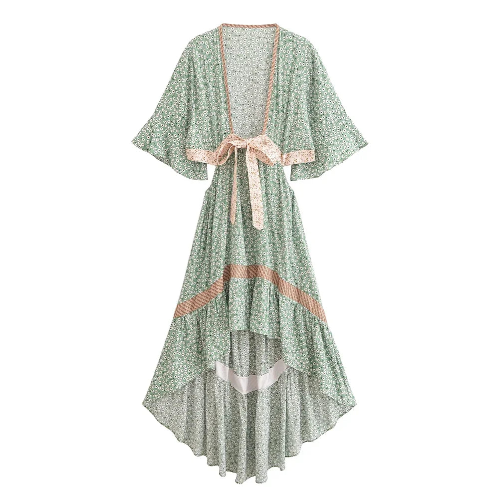 Boho Queens Womens Boho Dress Hollow Out Beach Dress Bohemian High Low Rayon Summer Relaxed Fit Ultimate Vacation