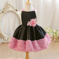 HETISO Tutu Flower Dresses For Children Black Kids Girls Birthday Princess Wedding Formal Party Ball Gown 2-10 Years