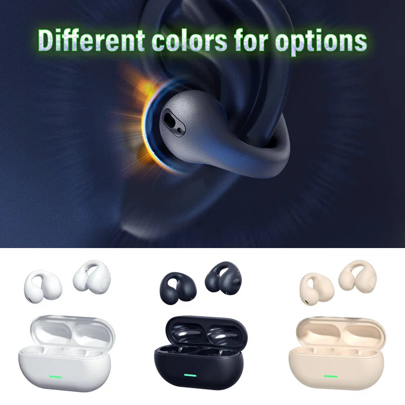 TWS Bluetooth Headset 5.3 Wireless Air Conduction Headphones Clip Ear Music Noise Canceling HD Call Sports For Xiaomi Earphone