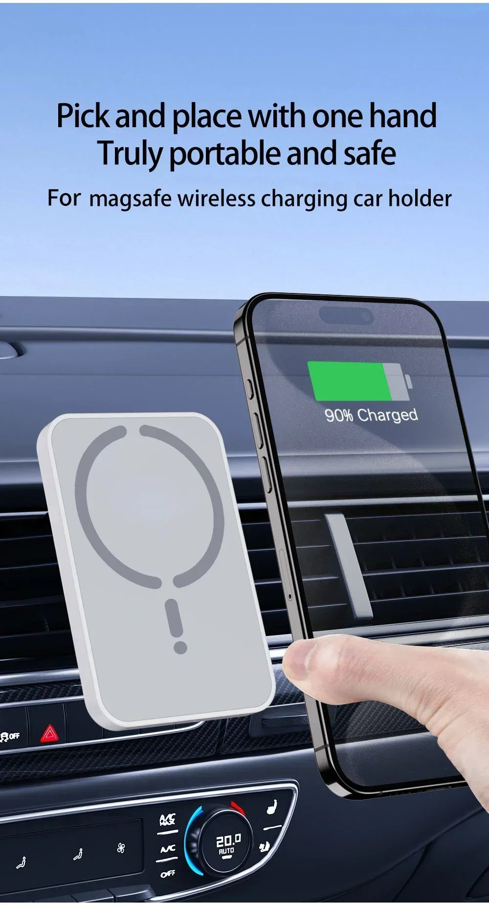 Magnetic Car Wireless Charger Air Vent GPS Phone Holder Stand For Magsafe iPhone 17 16 15 14 13 12 Pro Max Cell Fast Charging