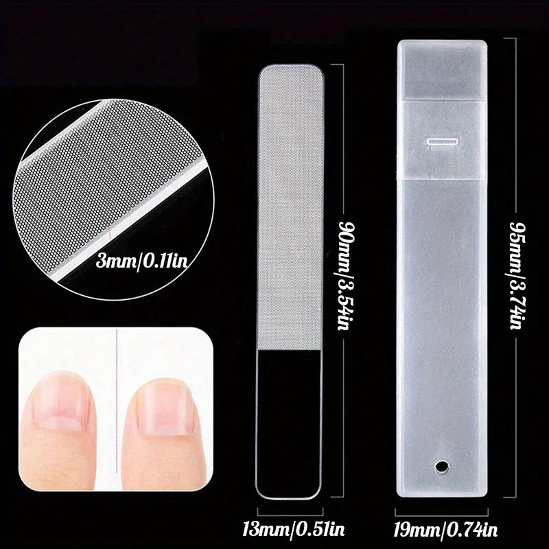 4-piece black stainless steel nail clipper with nano glass file polishing nail file manicure tool set