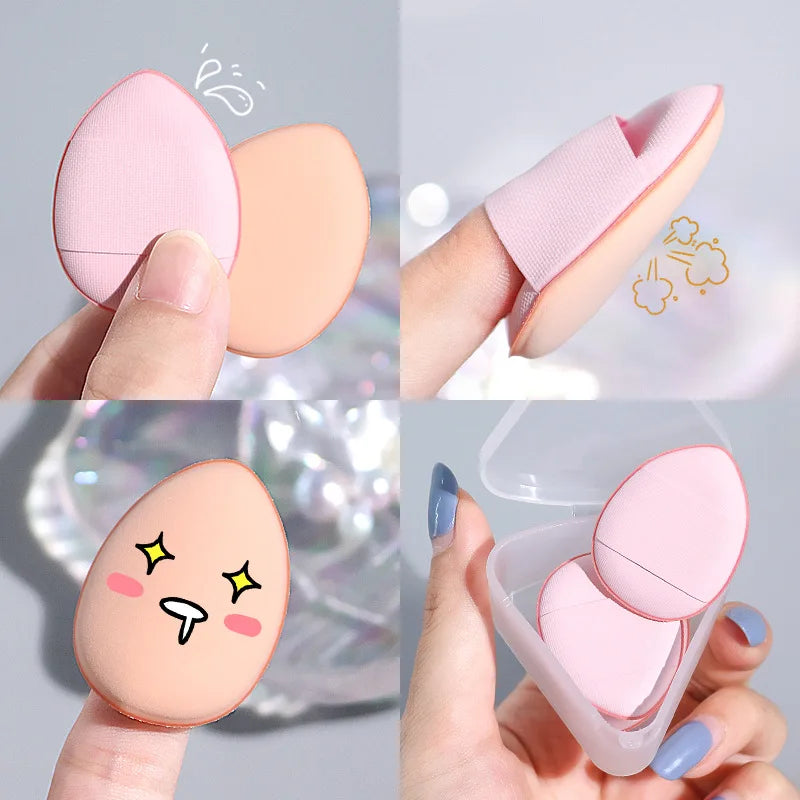 1/6/10Pcs Mini Finger Puff Foundation Small Air Cushion Powder Sponge Face Concealer BB Cream Cosmetic Applicator Makeup Tools