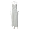 2026 Summer New Collection Womens Sexy Neck Hanging Polka Dots Retro Pleated Temperament Polka Dot Dress