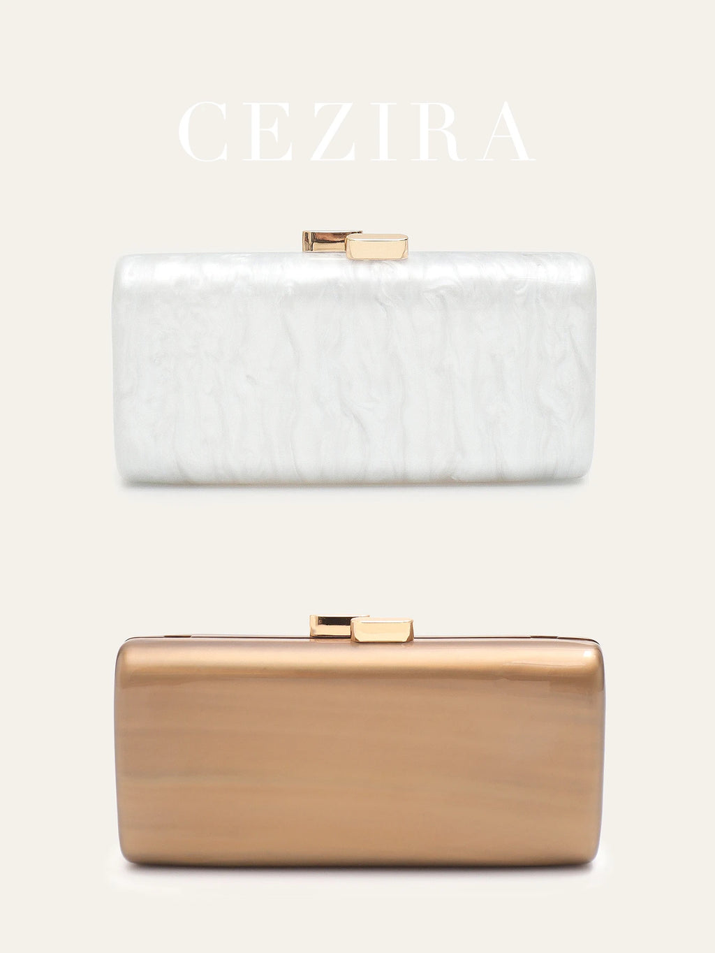 CR Women Elegant Marbled Acrylic Clutch Minimalist Simple Design Magnetic Closure Square Hard Case Box Evening Bag Bride Purse