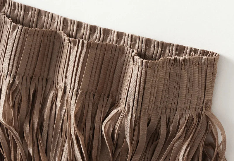 Luxury Multi Solid Colors Pleated Skirt for Women's Large Hem Folds A-line Skirts Female 2025 Loose Fashion Skirts Casual 0666