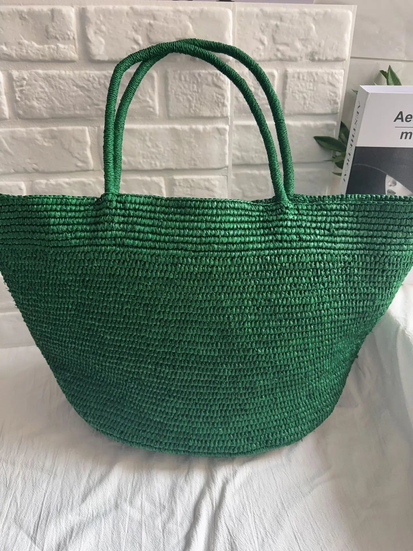 2026 Large Handwoven Rattan Tote Bag for Women Natural Straw Beach Bag Purse Luxury Shoulder Bags Handbag Summer