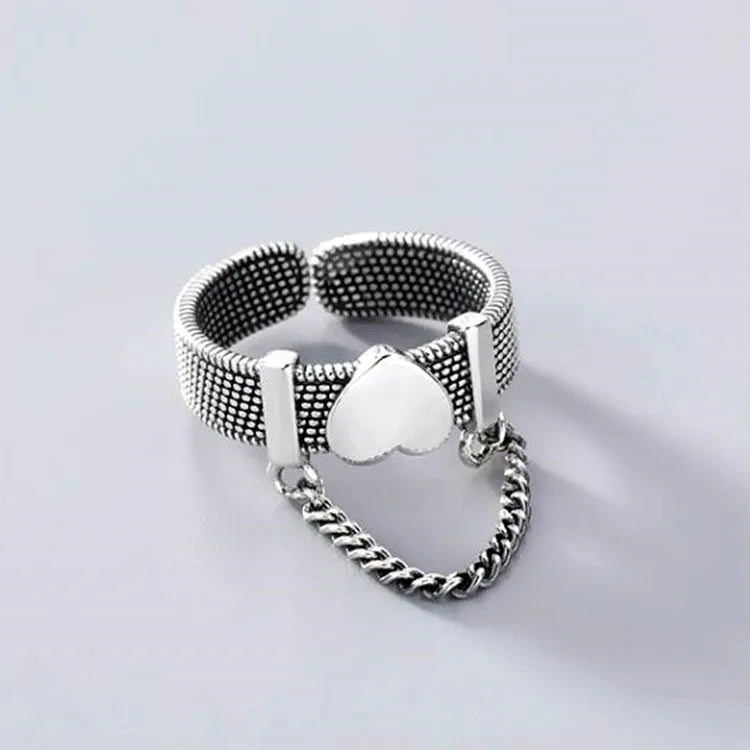 Panjbj 925 Sterling Silver Lines Ring For Women'S Jewelry Finger Adjustable Open Vintage For Birthday Dropship