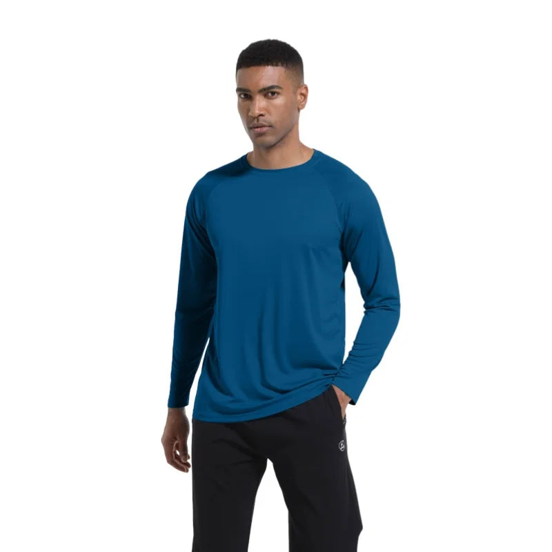 Men Long Sleeve t-Shirt Upf 50+ Sun Protection Shirts Tops Breathable Hiking Fishing t-Shirts Casual Tees Man Clothes Streetwear