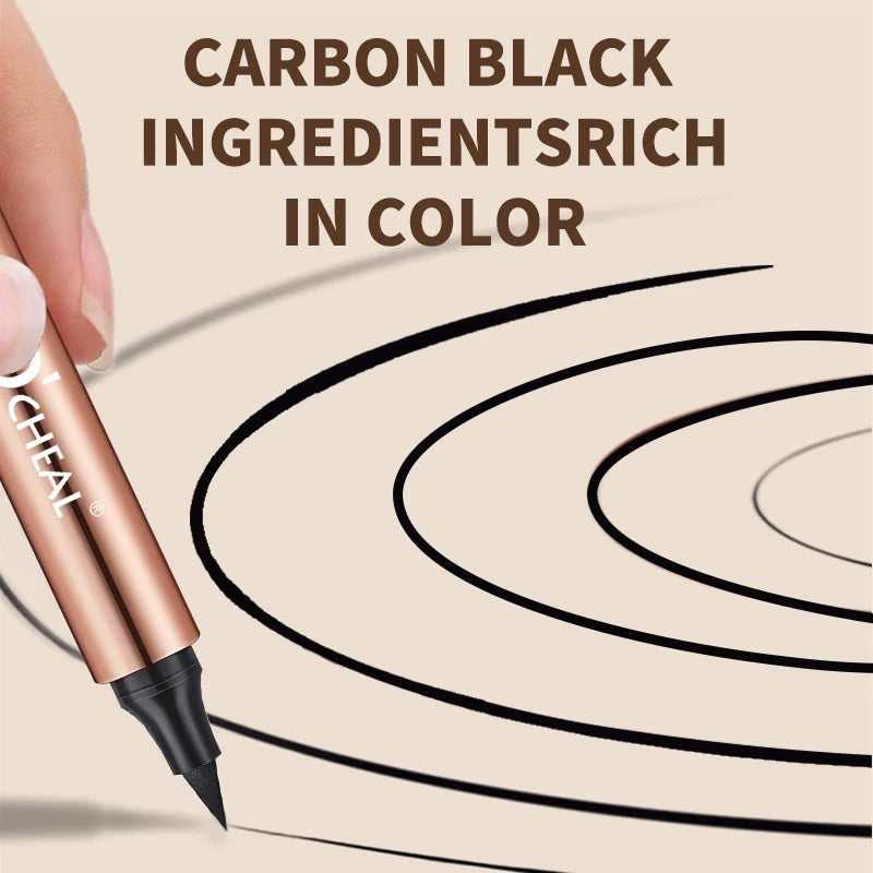 O'Cheal Eyeliner Stamp Black Liquid Eyeliner Pen Waterproof Fast Dry Dual Head Eye Liner Pencil Make-Up For Women'S Cosmetics Tool