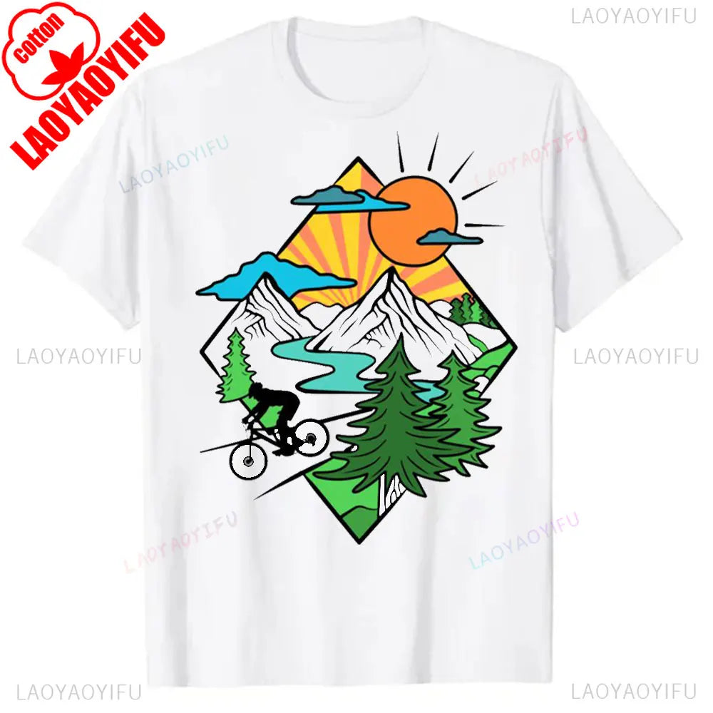 Men Clothing Mountain Bike Cycle Male Tshirts Vintage Downhill Mount Mtb Hombre Tops For Men Fashion Print Tee Roupas Masculinas
