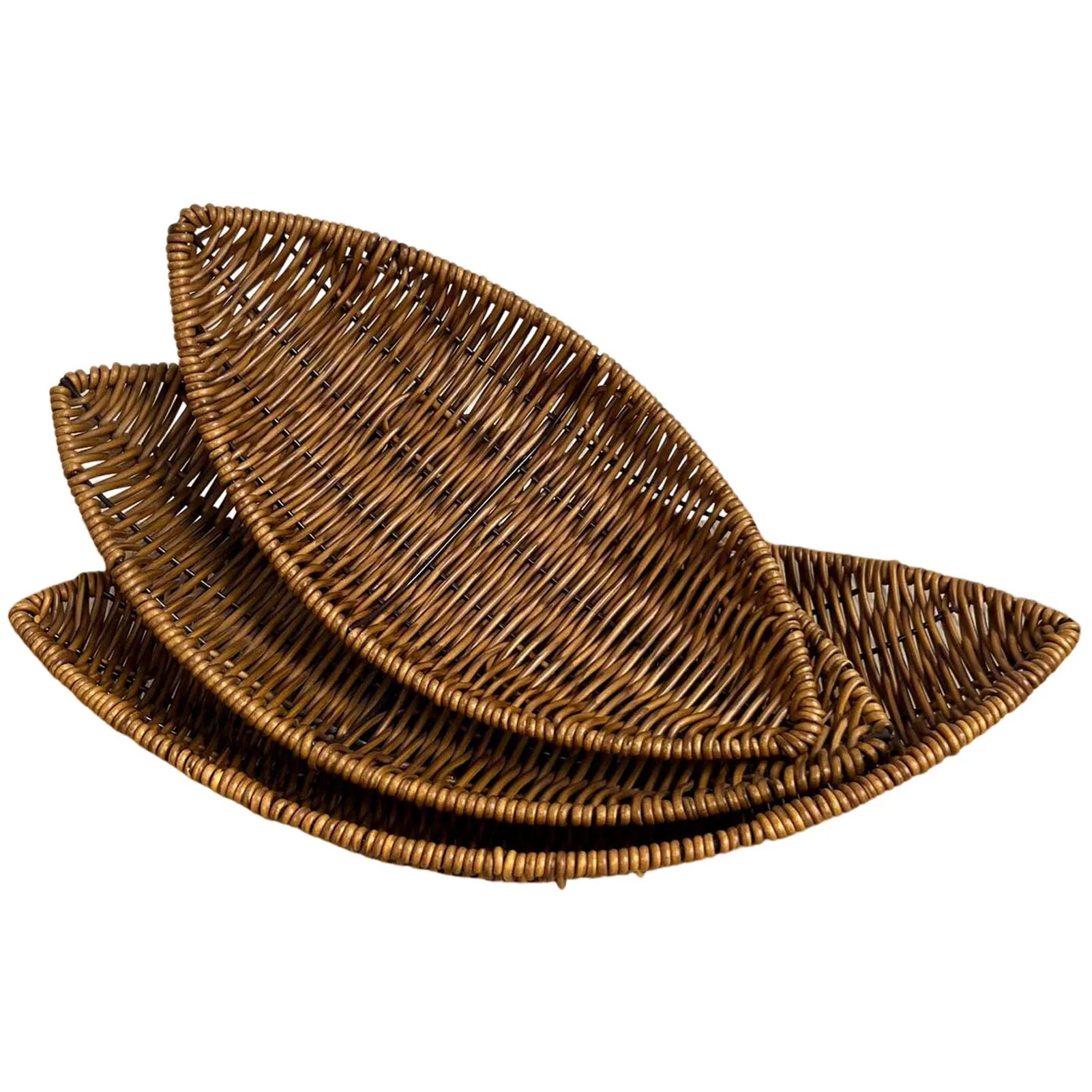 Leaf Shape Bread Display Fruit Dish Baskets Leaf Rattan Weaving Basket Serving Storage Bowls for Family Friend Neighbor Gift