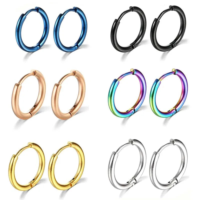 1 Pair Stainless Steel Hoop Earrings Women'S Men Gold Color Small Earrings Girl Jewelry Pendientes Mujer Aretes Cartilage Piercing