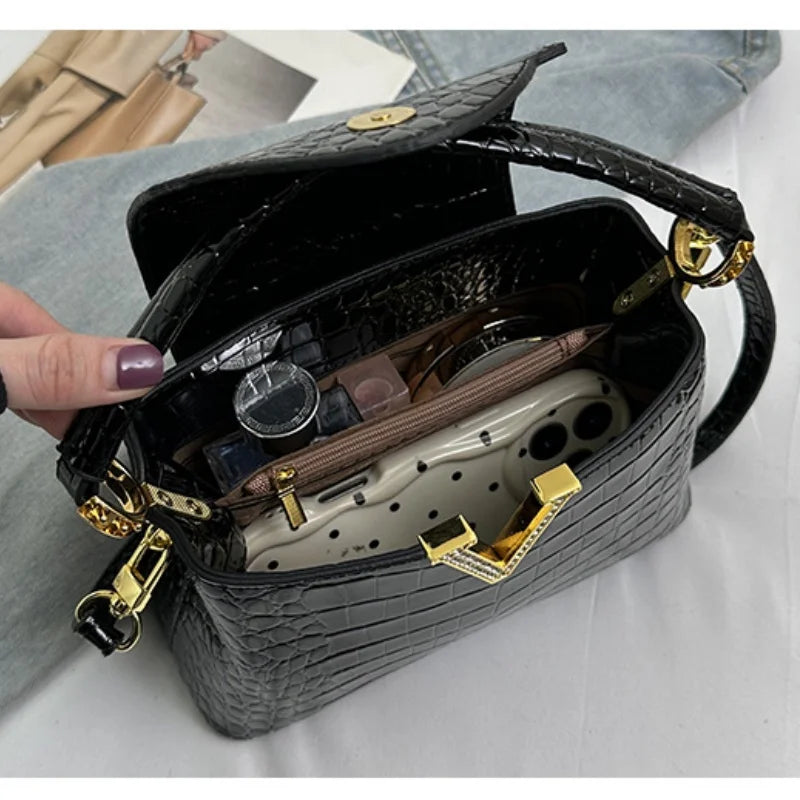 2025 New PU Pattern Leather Women Handbags Luxury Fashion Small Shoulder Messenger Bag Portable Crossbody Shell Bags