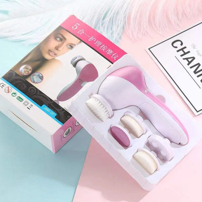 Electric Facial Cleaner 5 In 1 Face Cleansing Brush Wash Machine Spa Skin Care Massager Blackhead Cleaning Facial Cleanser Tools