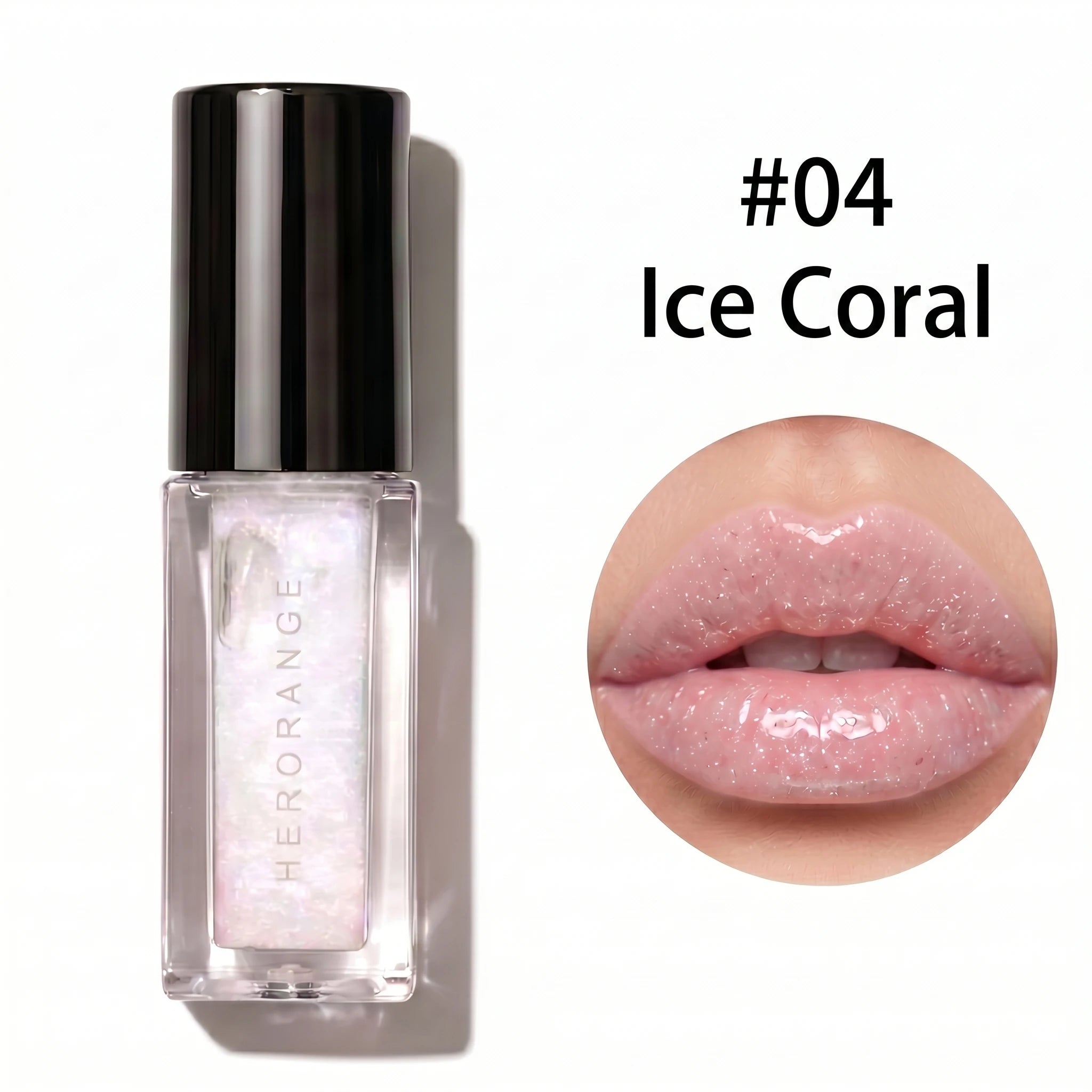 Herorange Star Glitter Lip Gloss Pearlescent Shimmer Mirror Plump Lips Hydrating Watery Lip Makeup