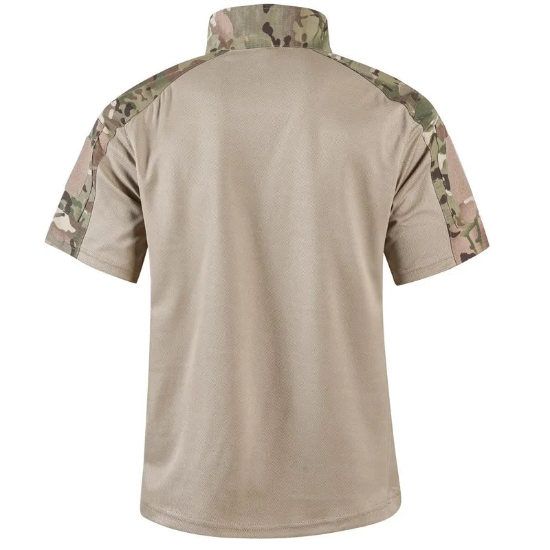 Camo Tactical Shirt Short Sleeve Quick Dry Combat T-Shirt Men'S Camouflage Military Army T Shirt Outdoor Hunting Hiking Shirts