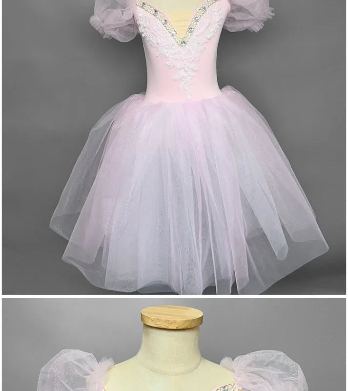 Kids Ballet Tutu Dress for Girls Performance Leotard Stage Costume Dance Wear Party Outfit Princess Fashion Children Clothing
