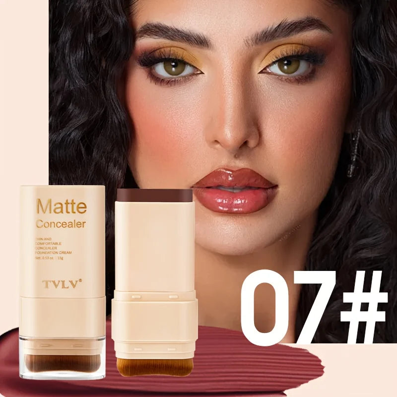 2-In-1 Concealer Eraser Dual-Head Foundation Stick With Brush For All Skin Tones Waterproof Non-Caking Nine Colors 15G