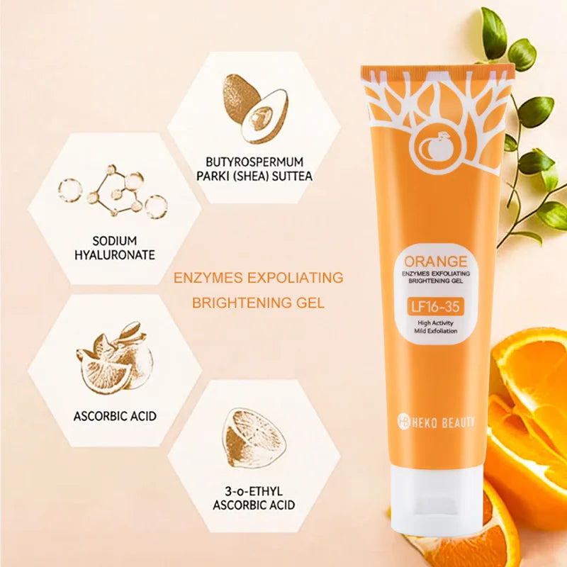 Orange Extract Exfoliating Peeling Gel Niacinamide Vitamin C Gentle Non-irritating Hydrate Nourish Dry Skin Daily Skincare
