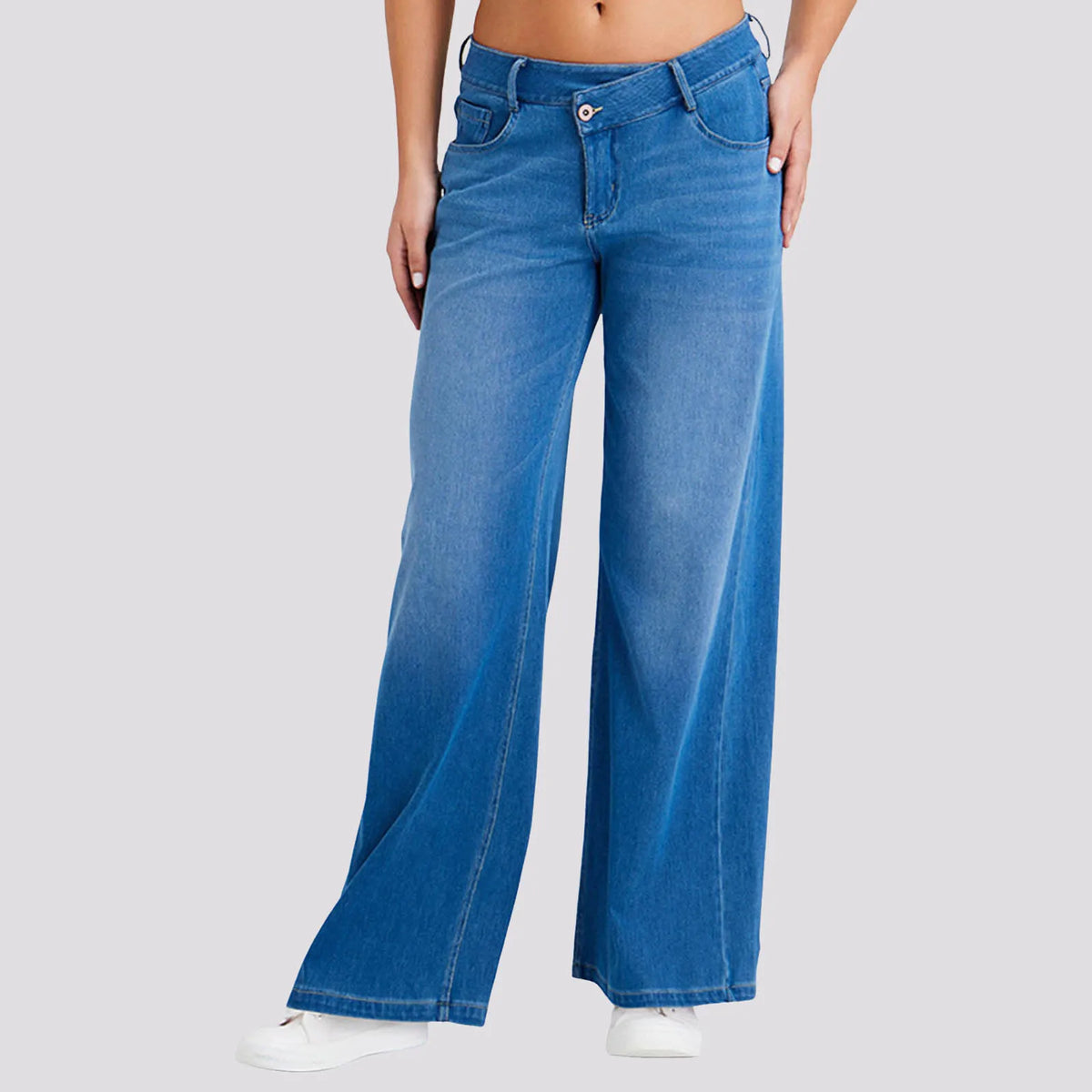 Women's High Waist Baggy Jeans - Loose Fit Denim Pants