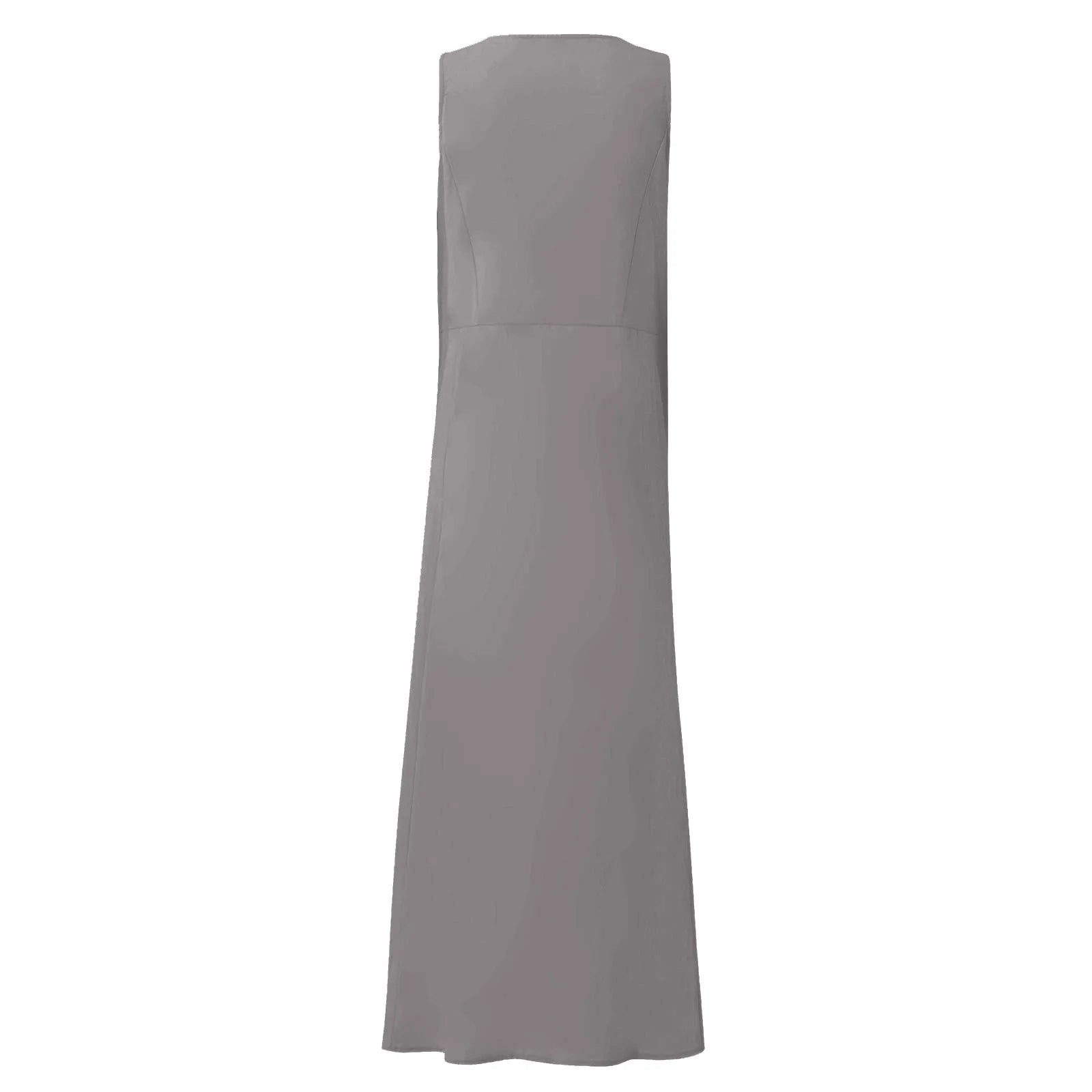 Women Cotton linen dress Fashion Simple beach dresses Solid Color Sleeveless Long skirt With pocket vestidos veranos moda 2024