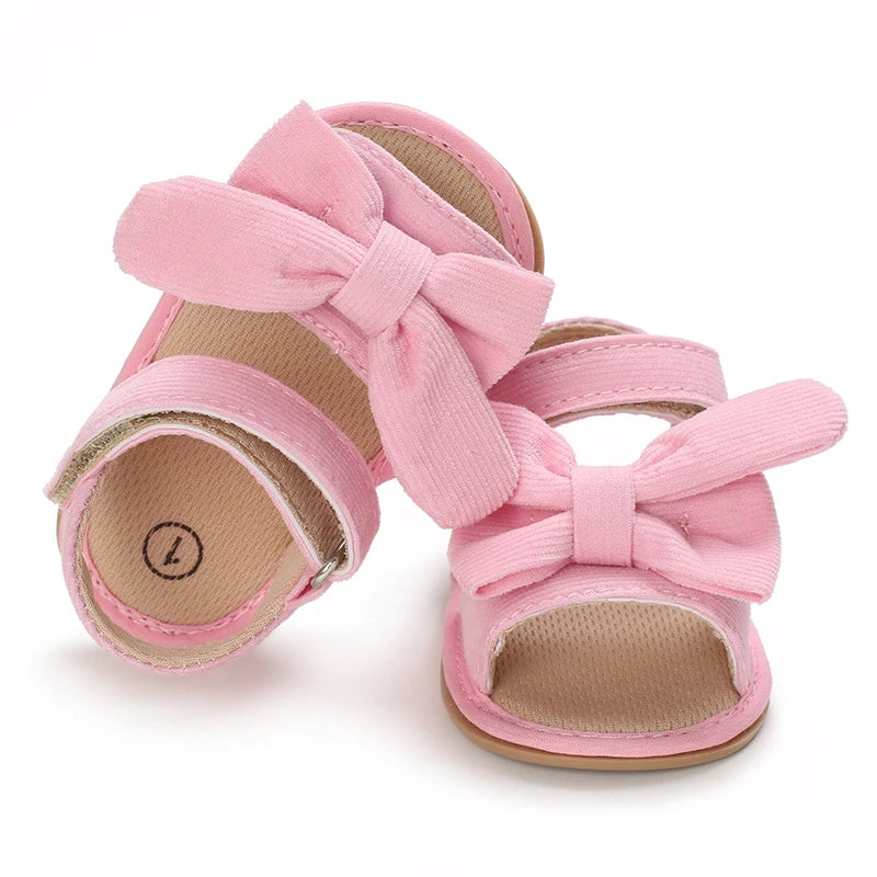 Infant Pre-walker Sandals,Girls Sweet Style Heart Bow Butterfly Decor Sandals,Soft Comfy Multi Color Summer Footwear 0-18 Months