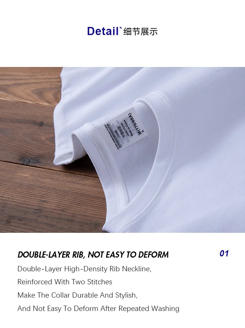 Combed Cotton Tees Solid Tops Woman Male Custom Team Uniform Class Clothes Summer Brand Customization Mens Tshirts
