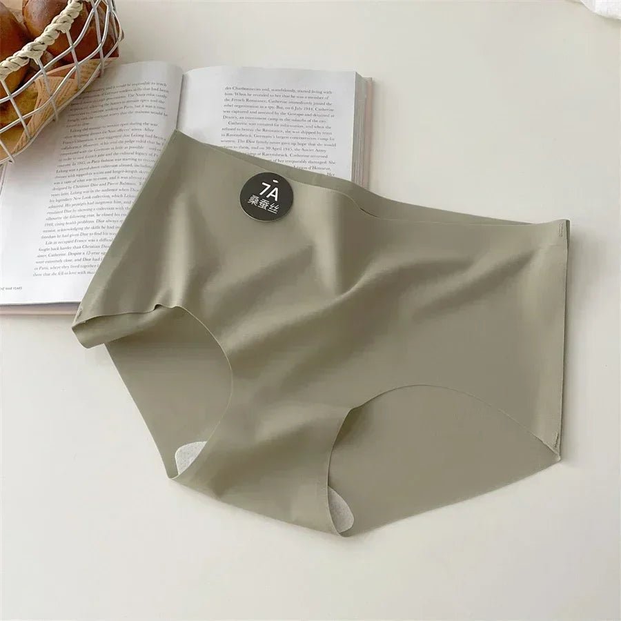 4PCS Seamless Mulberry Silk Underwear Ultral Thin Women's Panties Sexy High Elastic Invisible Briefs Soft Underpants Lingerie