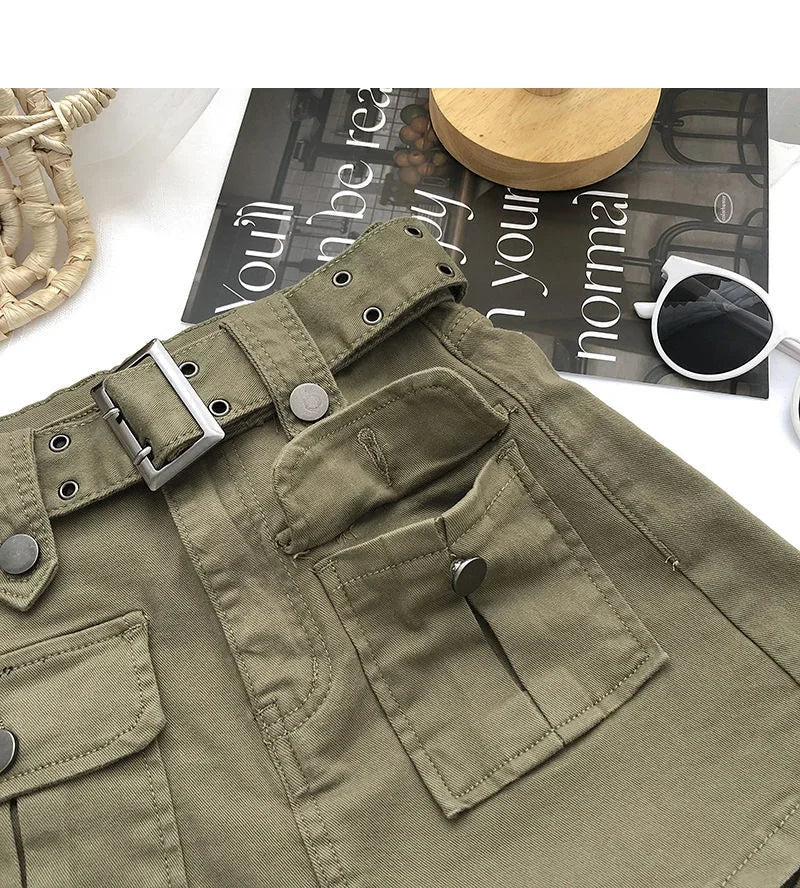 2026 Summer Safari Style Women Denim Pantskirt High-waist Short Slim A-line Jean Skirts Lady Anti-expose Lining Wide-leg Shorts
