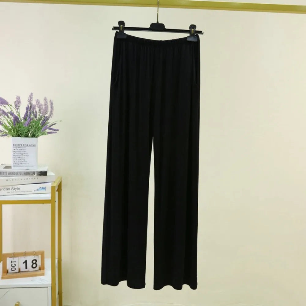 Fdfklak Women's Modal Pajama Pants - High Waist Lounge Sleep Bottoms