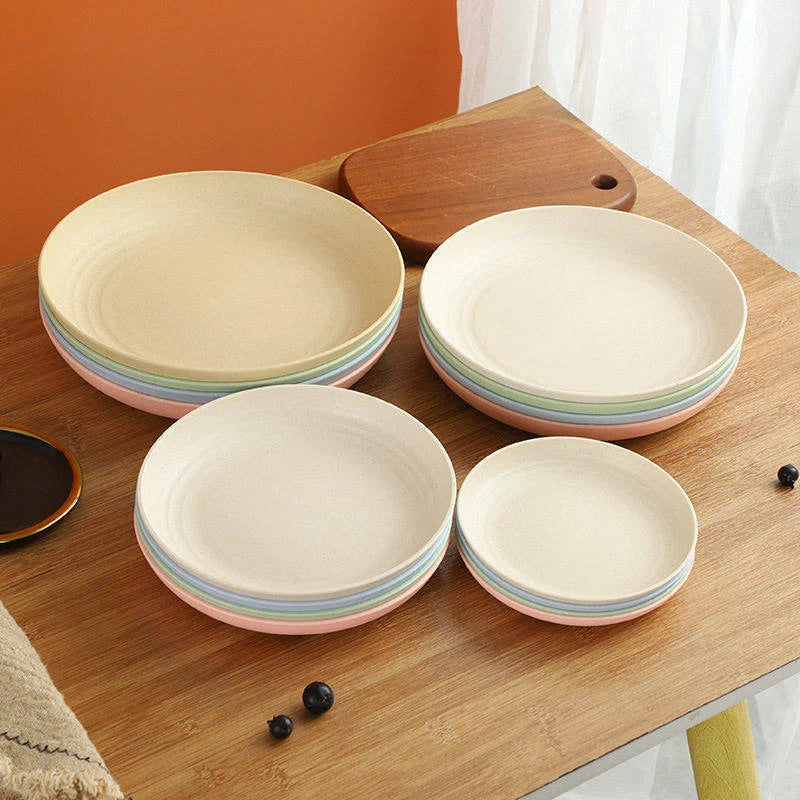 Wheat Straw Dinner Plate Set, Lightweight Unbreakable, 15cm, 6-Piece