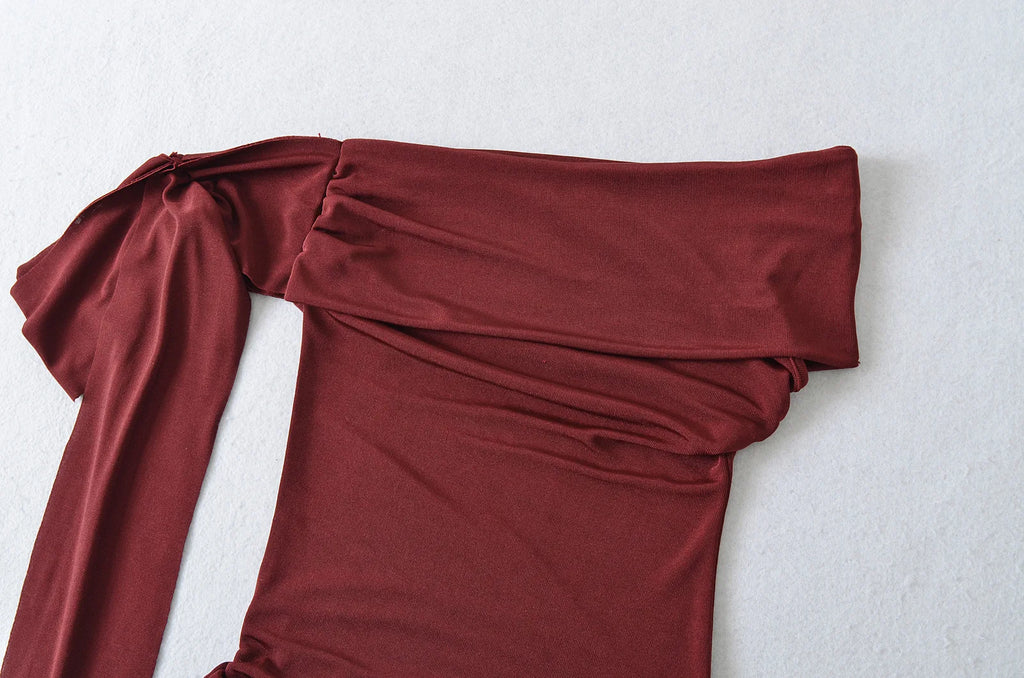 Sexy Pure Desire Short Sleeve T-Shirt Women's Spicy Girl Sash One Shoulder Tube Top Short Length Slim Fit Casual Noble