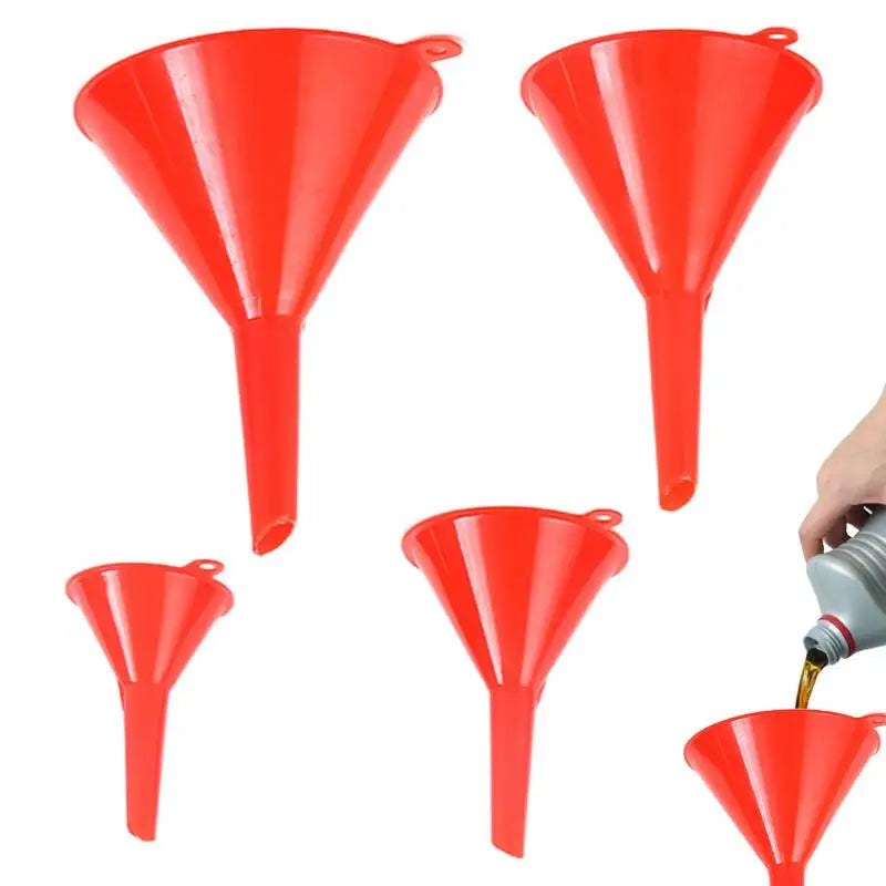 Embudo de cocina de 4 piezas/set Adecuado para automoción, hogar, cocina, embudo de plástico funcional, 4 tamaños de embudos