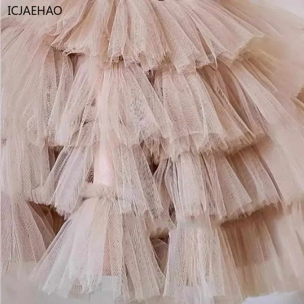 2026 Trendy Girls' Princess Dresses Gown Sparkling Sequined Sleeveless Dress with Charming Bow for Layered Tulle Special Events