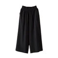 Women's High Waisted Wide Leg Pants - Casual Loose Cropped Trousers
