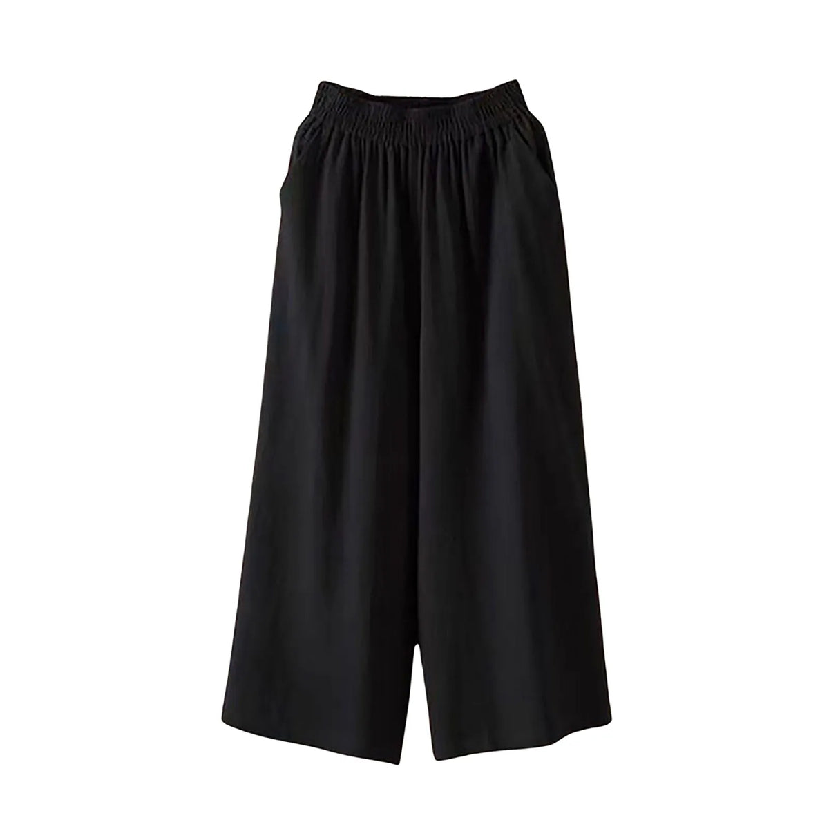 Women's High Waisted Wide Leg Pants - Casual Loose Cropped Trousers