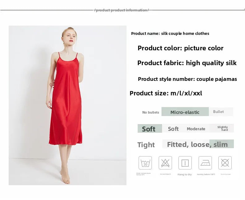 Summer Women Solid Plus Size Ice Silk Sexy Long Spaghetti Strap Nightgown Side Slit Close Fitting Sleep Dress Lingerie Sleepwear