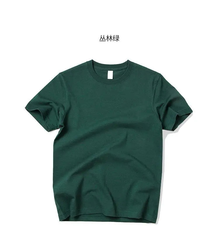 Heavyweight Pure Cotton White Basic Style T-Shirt Loose Short Sleeve Unisex Summer Fashionable Color T-Shirt