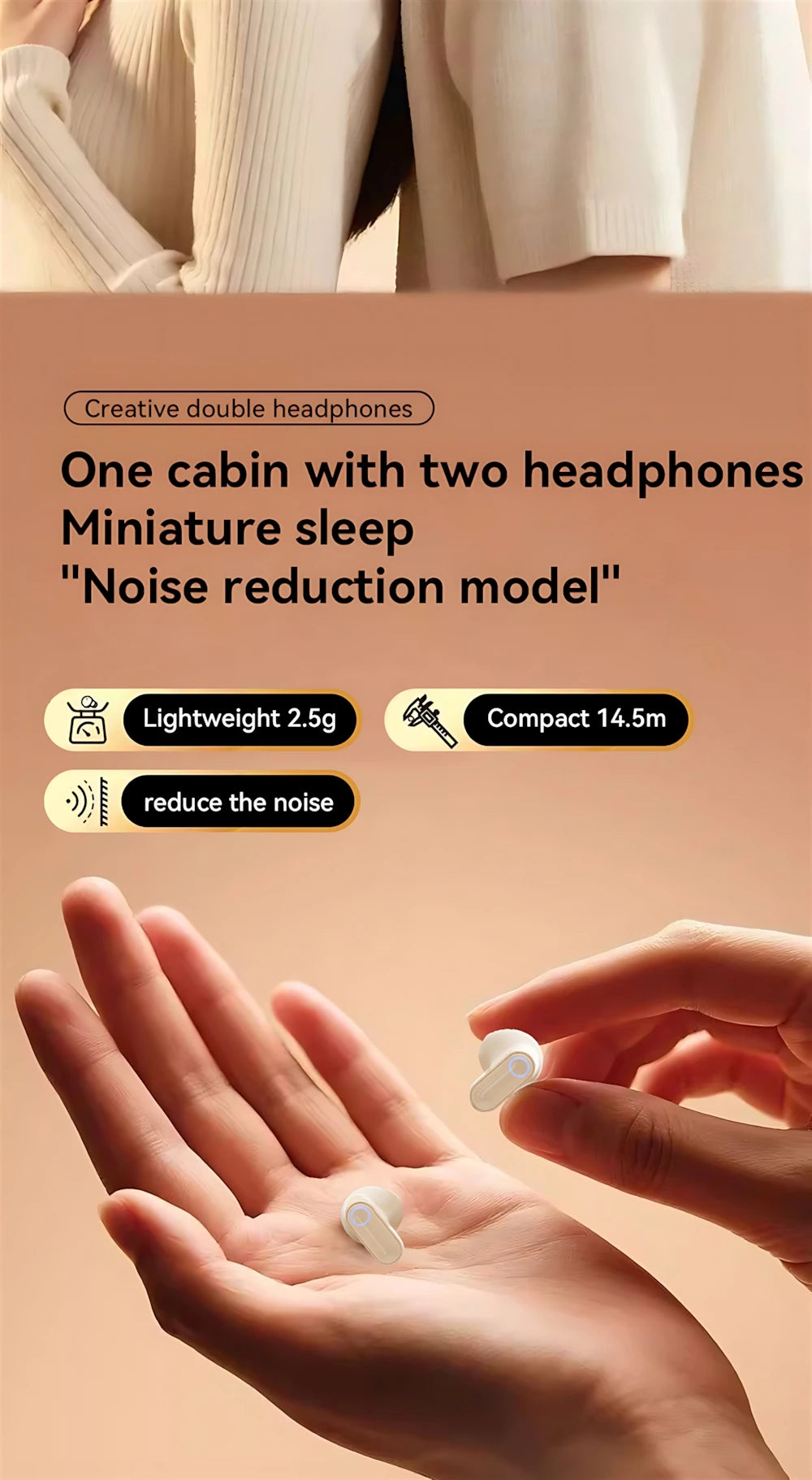Twin Earphone Open In-ear Type HIFI Bass 2in1 Low-Latency Game Headset High-definition Electric Quantity Digital Display Earplug